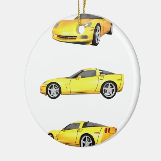 Geel korvet: keramisch ornament (Links)