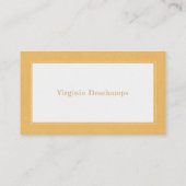 Geel Kraft & Rustisch Minimalistisch Visitekaartje (Achterkant)