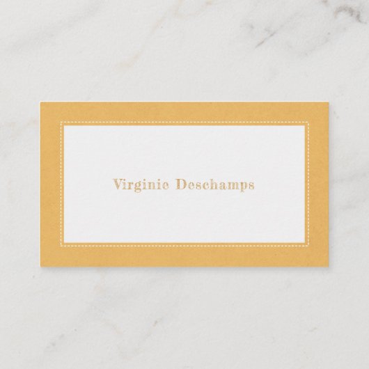 Geel Kraft & Rustisch Minimalistisch Visitekaartje (Achterkant)