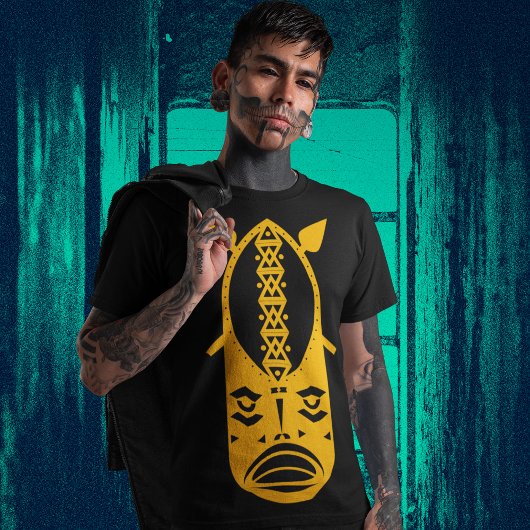 Geel krijgershoofd t-shirt