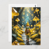 Geel kristal Elf Briefkaart (Voorkant / Achterkant)