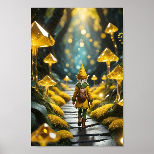 Geel kristal Elf Poster (Voorkant)