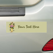 Geel kruis met roze bloem bumpersticker (Op auto)