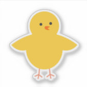 Geel kuiken Custom-Cut Vinyl Stickers (Voorkant)