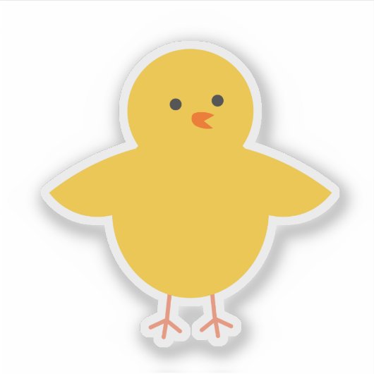 Geel kuiken Custom-Cut Vinyl Stickers (Voorkant)