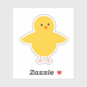 Geel kuiken Custom-Cut Vinyl Stickers (Vel)