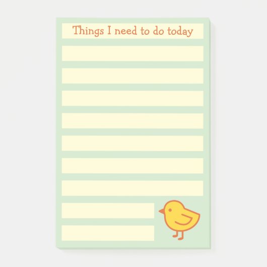 Geel Kuiken, Takenlijst, Groen en Geel Post-it® Notes (Voorkant)