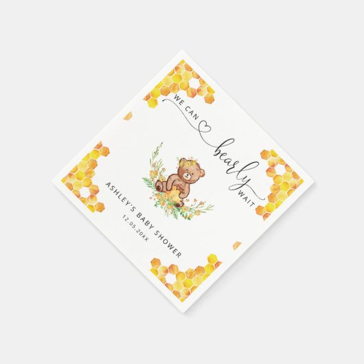 Geel kunnen we baby shower luiers wachten servet (Hoek)