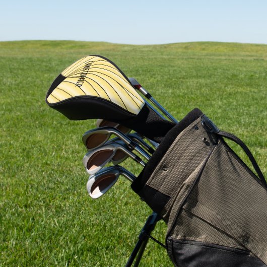 Geel kunstdeco-ontwerp golfheadcover (Insitu)