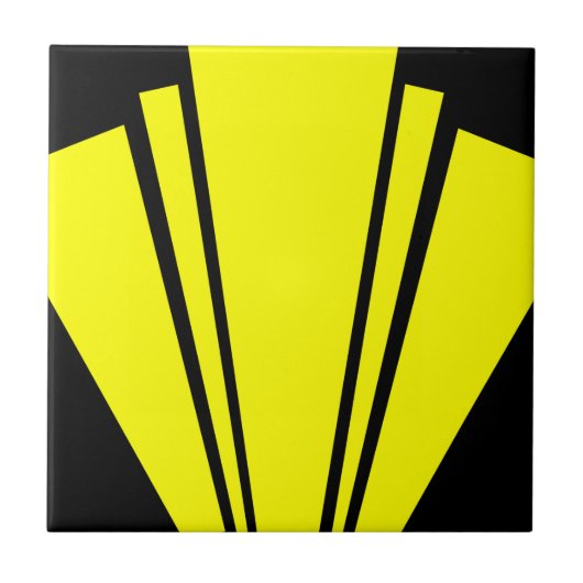 Geel kunstdeco-ontwerp tegeltje (Voorkant)