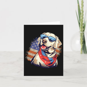 Geel Lab 4th of July Ontwerp Patriottische Pup Lab Kaart
