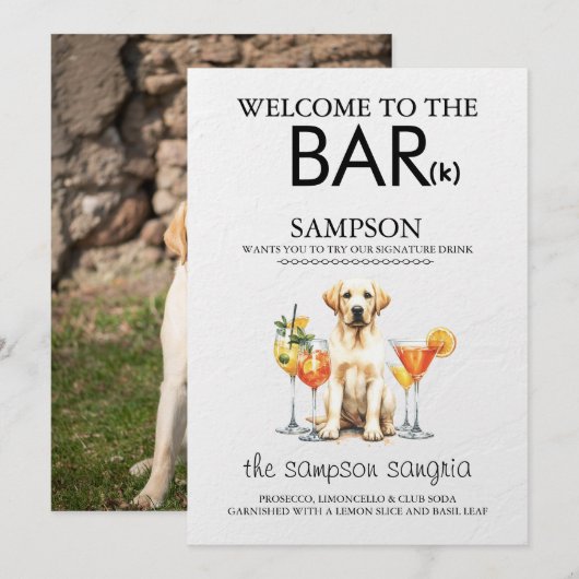 Geel Lab Bar Menu (Voorkant / Achterkant)