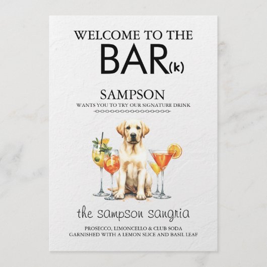 Geel Lab Bar Menu (Voorkant)