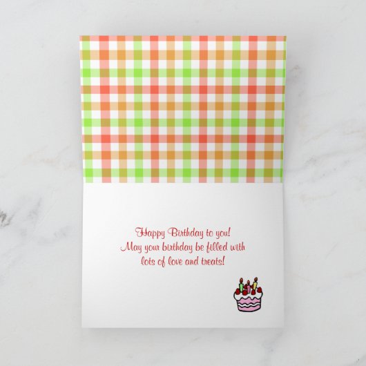 Geel Lab & Chocolade Lab Verjaardag Kaart (Binnen)