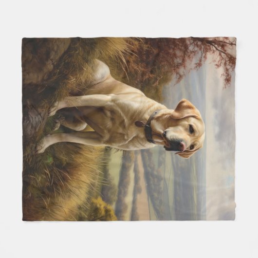 Geel lab fleece deken (Voorkant (Horizontaal))