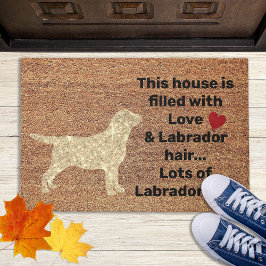 Geel lab Funny Dog Rustic Coir Entry Labrador Do Deurmat
