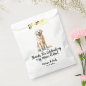 Geel Lab gepersonaliseerde huisdier bruiloft cockt Bedankzakje (Gezegeld)