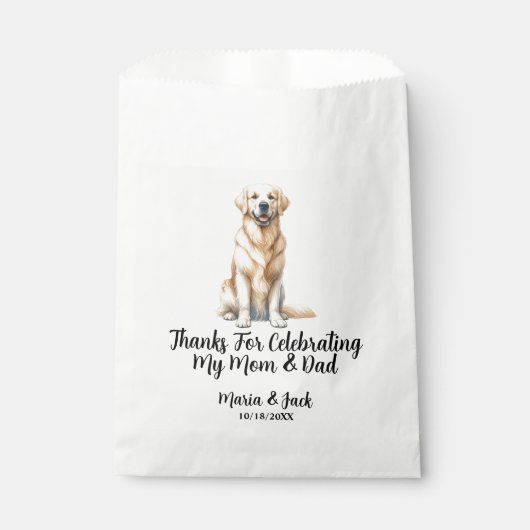 Geel Lab gepersonaliseerde huisdier bruiloft cockt Bedankzakje (Voorkant)