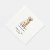 Geel Lab gepersonaliseerde huisdier bruiloft cockt Servet (Hoek)