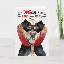Geel Lab Hond Grappig Count DOGcula Halloween Feestdagen Kaart