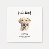 Geel Lab hond huwelijks  Servet (Voorkant)