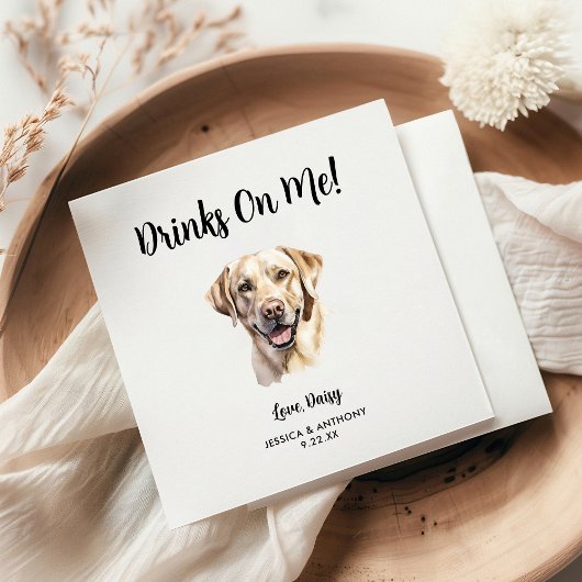 Geel Lab hond huwelijks Servet