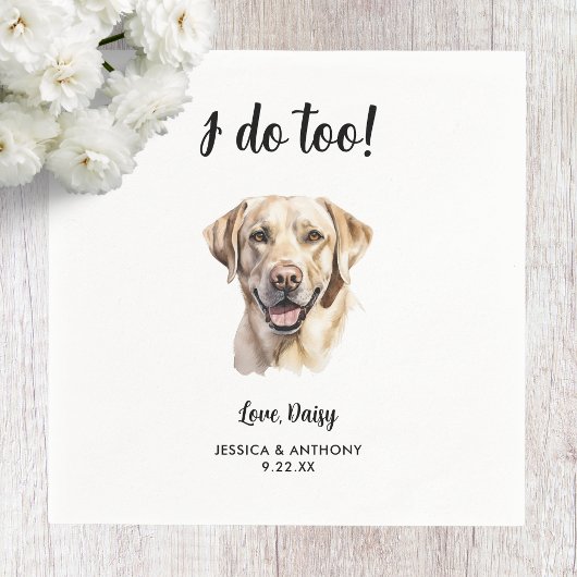 Geel Lab hond huwelijks  Servet