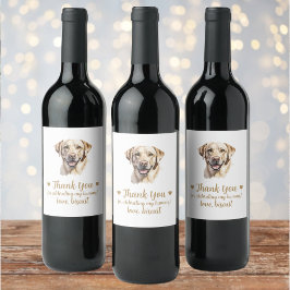 Geel Lab hond Ik doe het ook Trouw Wijnlabel Wijn Etiket