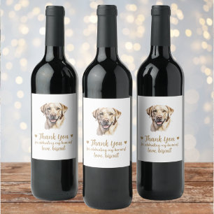 Geel Lab hond Ik doe het ook Trouw Wijnlabel Wijn Etiket