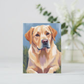Geel Lab Hond Pet Painting Briefkaart (Staand voorkant)
