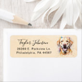 Geel Lab hond retouradreslabel Etiket (Insitu)