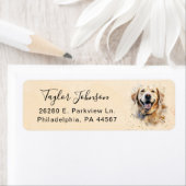 Geel Lab hond retouradreslabel Etiket (Insitu)