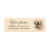 Geel Lab hond retouradreslabel Etiket (Voorkant)
