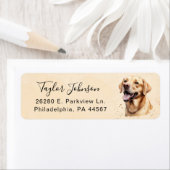 Geel Lab hond retouradreslabel Etiket (Insitu)