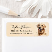Geel Lab hond retouradreslabel Etiket (Insitu)