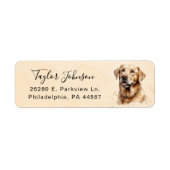Geel Lab hond retouradreslabel Etiket (Voorkant)