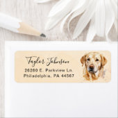 Geel Lab hond retouradreslabel Etiket (Insitu)
