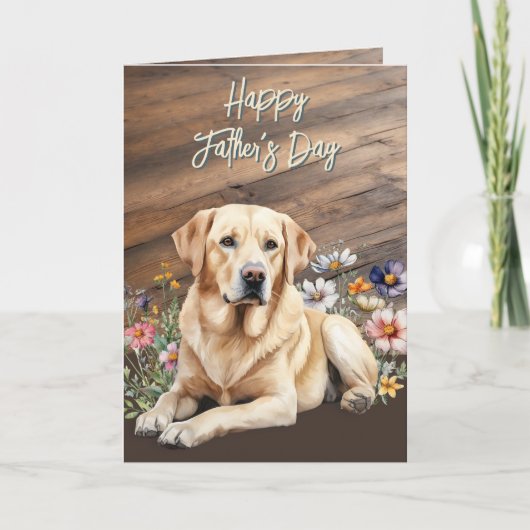 Geel Lab Hond Vader Vaderdag Kaart (Voorkant)