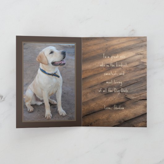 Geel Lab Hond Vader Vaderdag Kaart (Binnen)