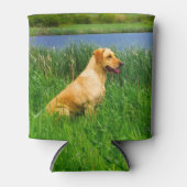 Geel lab in de gras blikjeskoeler (Voorkant)