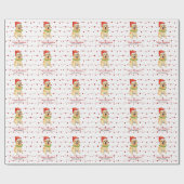 Geel lab in Santa hat Merry Kerstmis Cadeaupapier (Vlak)