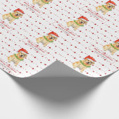 Geel lab in Santa hat Merry Kerstmis Cadeaupapier (Hoek)