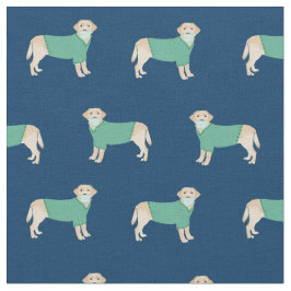 Geel lab in Scrubs marineblauw Stof