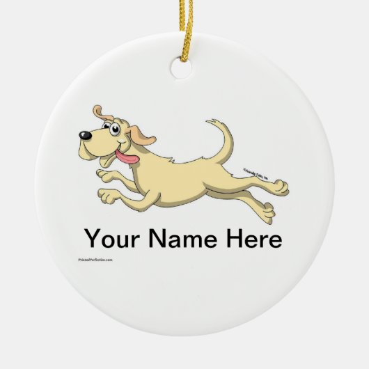 Geel lab keramisch ornament (Voorkant)