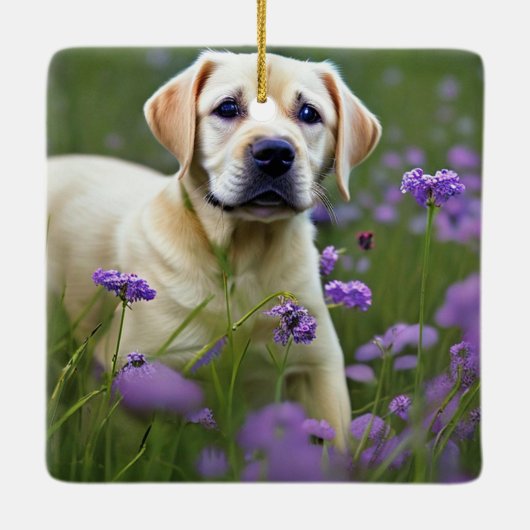 Geel lab keramisch ornament (Achterkant)