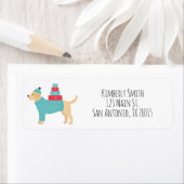 Geel Lab Kerst Retouradres Etiket (Insitu)