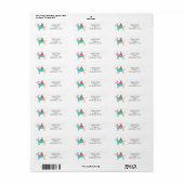 Geel Lab Kerst Retouradres Etiket (Full Sheet)