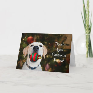 Geel lab kerstcadeau feestdagen kaart