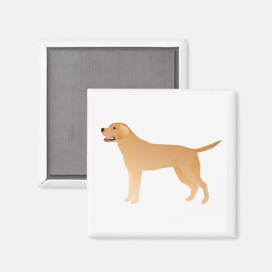 Geel lab - Labrador Retriever Breed Silhouette Magneet (Voorkant / Achterkant)