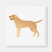 Geel lab - Labrador Retriever Breed Silhouette Magneet (Voorkant)